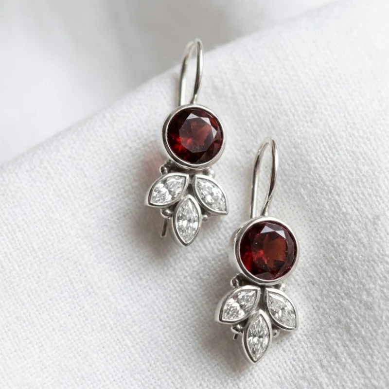 Red Garnet Spark Earrings