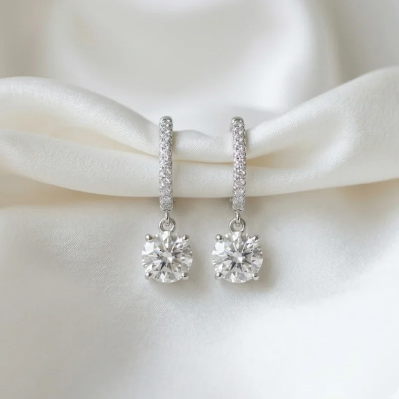 White Zircon Flame Earrings