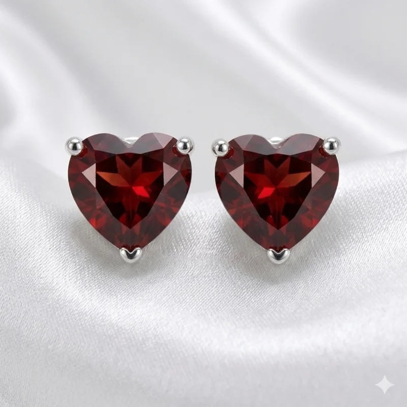 Rose Heart Stud Earrings