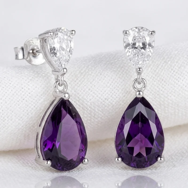 Amethyst Regal Charm Earrings