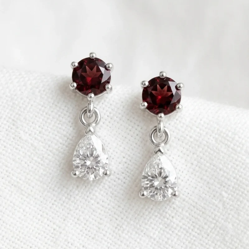 Garnet Sapphire Night Earrings