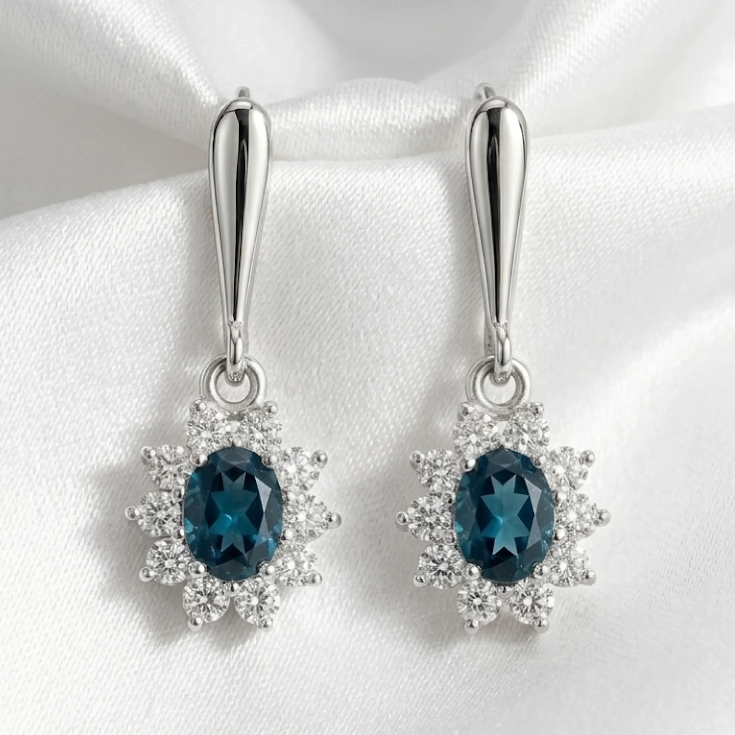 London Blue Topaz Rose Glow Earrings