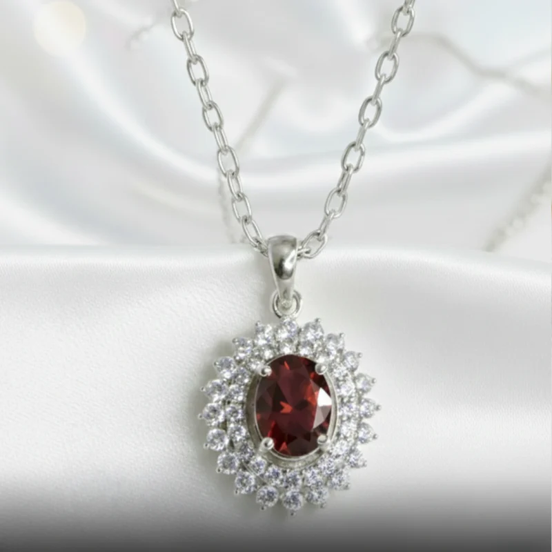 Garnet Luxe Chain Necklace