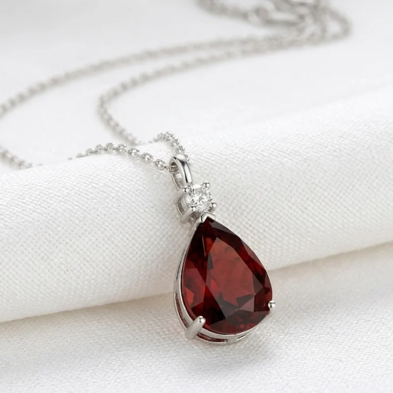 Garnet Zenith Drop Necklace