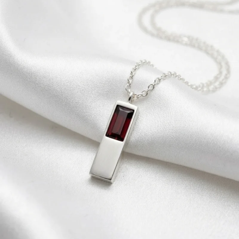 Garnet Savage Silver Luxe Necklace