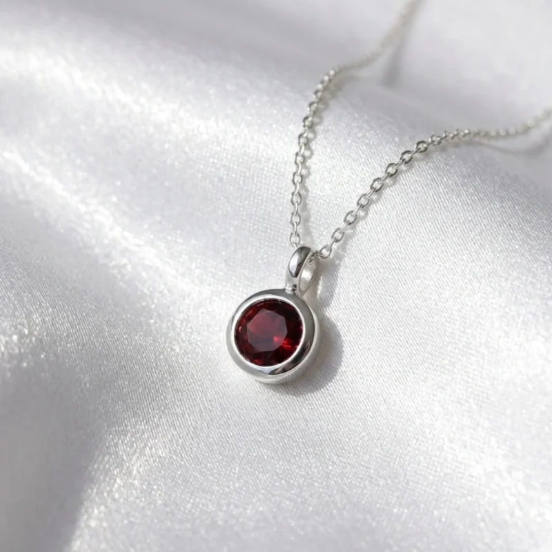 Garnet Urban Silver Necklace