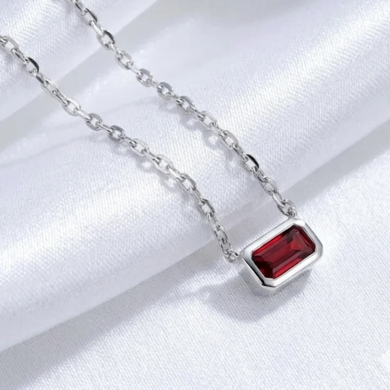 Garnet Prism Touch Necklace
